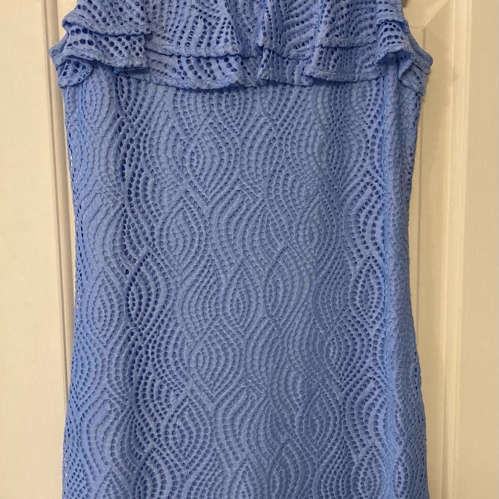 Blue Lace Sleeveless Dress